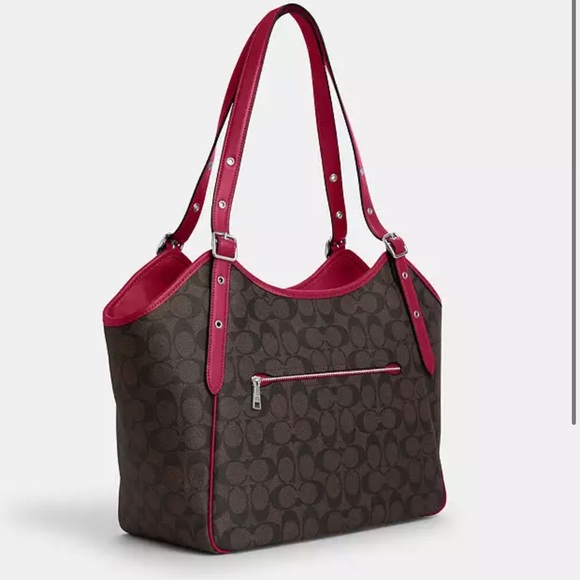 NWT Coach MEADOW SHOULDER BAG IN SIGNATURE CANVAS - Picture 3 of 4